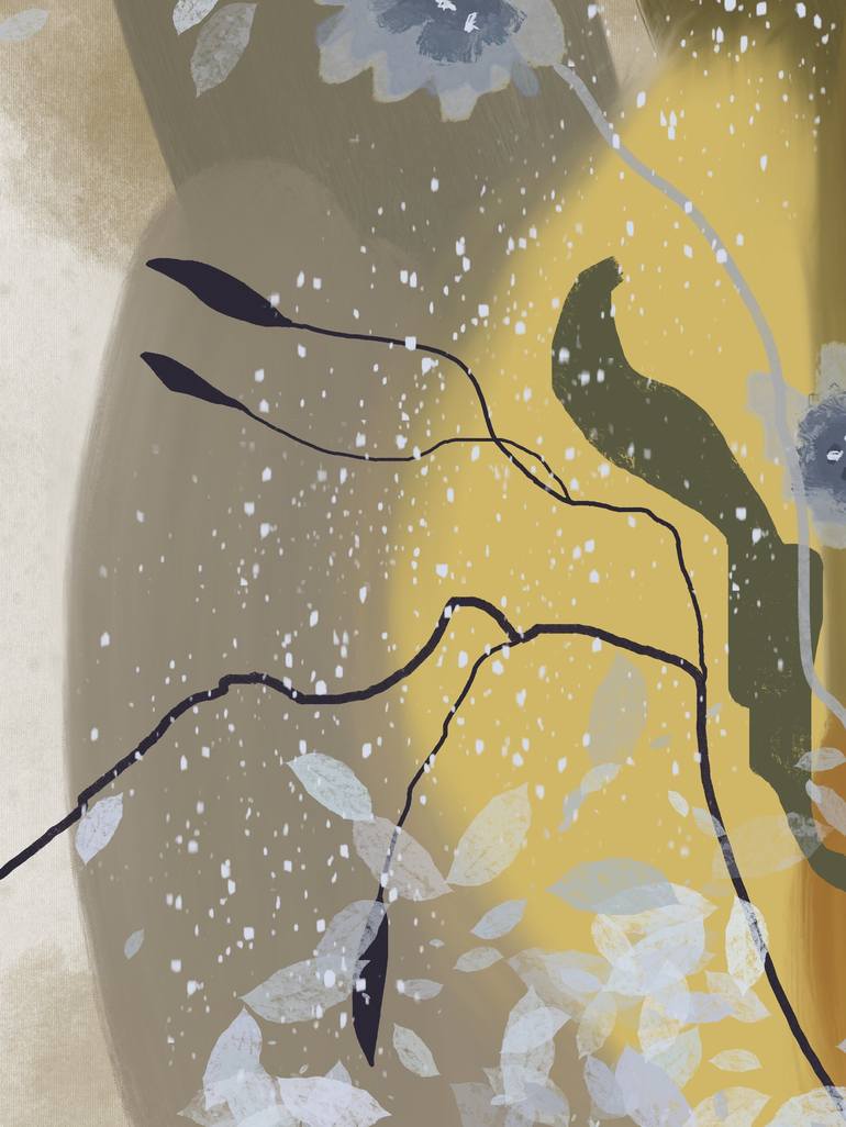 Original Abstract Nature Mixed Media by Natalie Ola