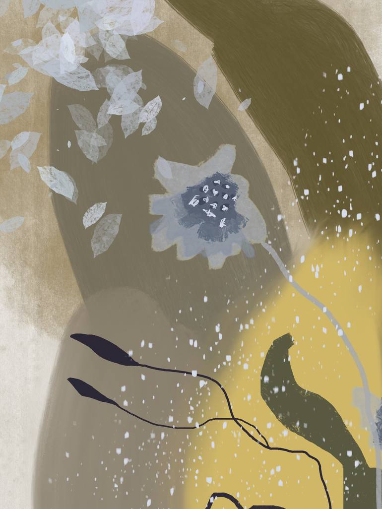 Original Abstract Nature Mixed Media by Natalie Ola