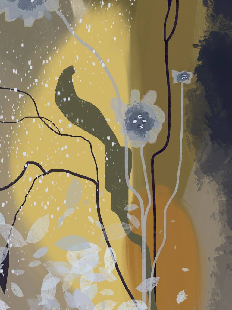 Original Abstract Nature Mixed Media by Natalie Ola