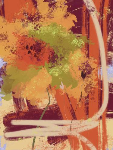 Original Abstract Nature Mixed Media by Natalie Ola