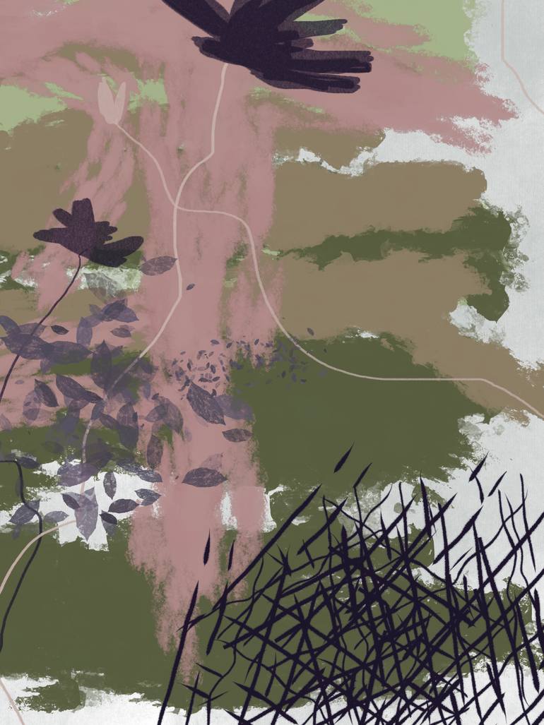 Original Abstract Nature Mixed Media by Natalie Ola