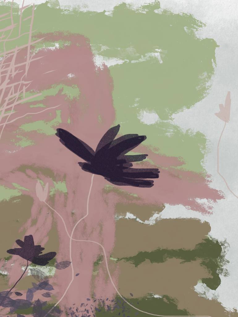 Original Abstract Nature Mixed Media by Natalie Ola