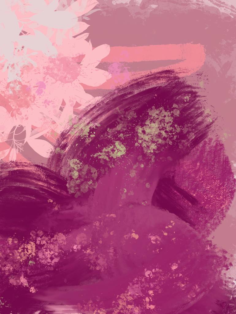 Original Abstract Nature Mixed Media by Natalie Ola