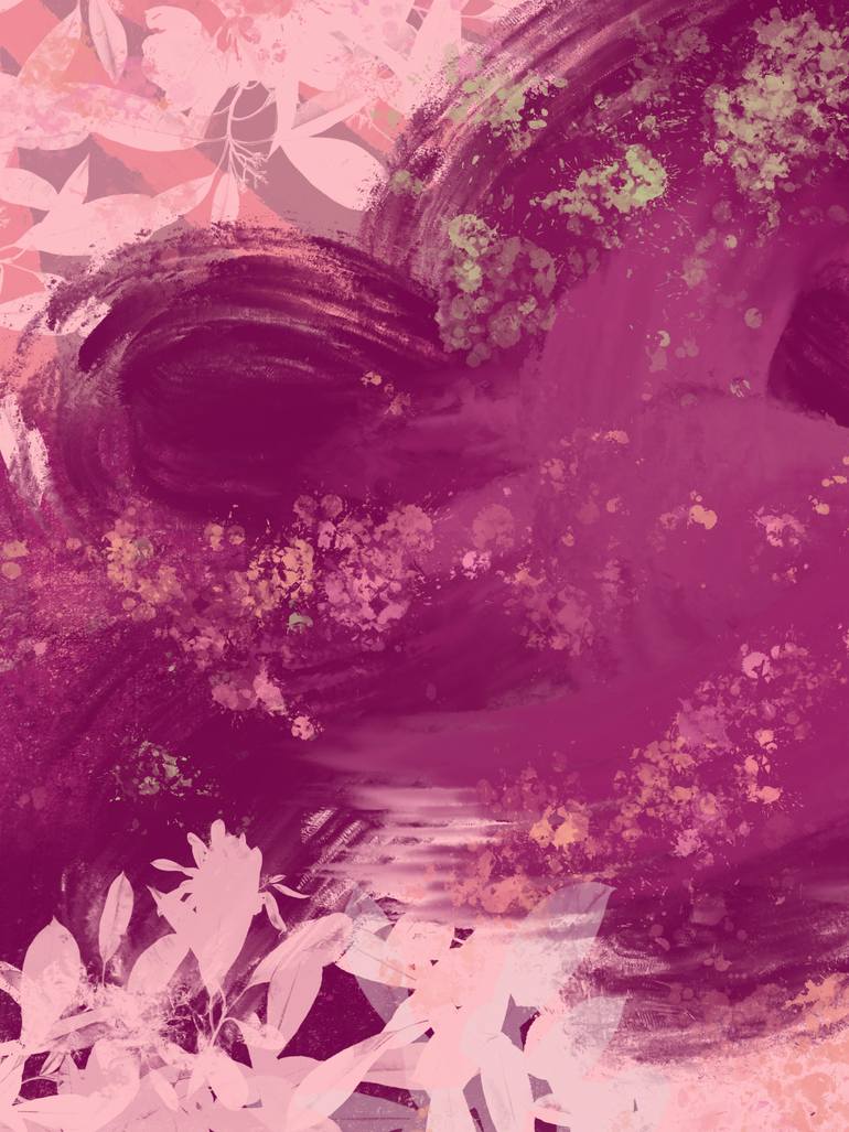 Original Abstract Nature Mixed Media by Natalie Ola