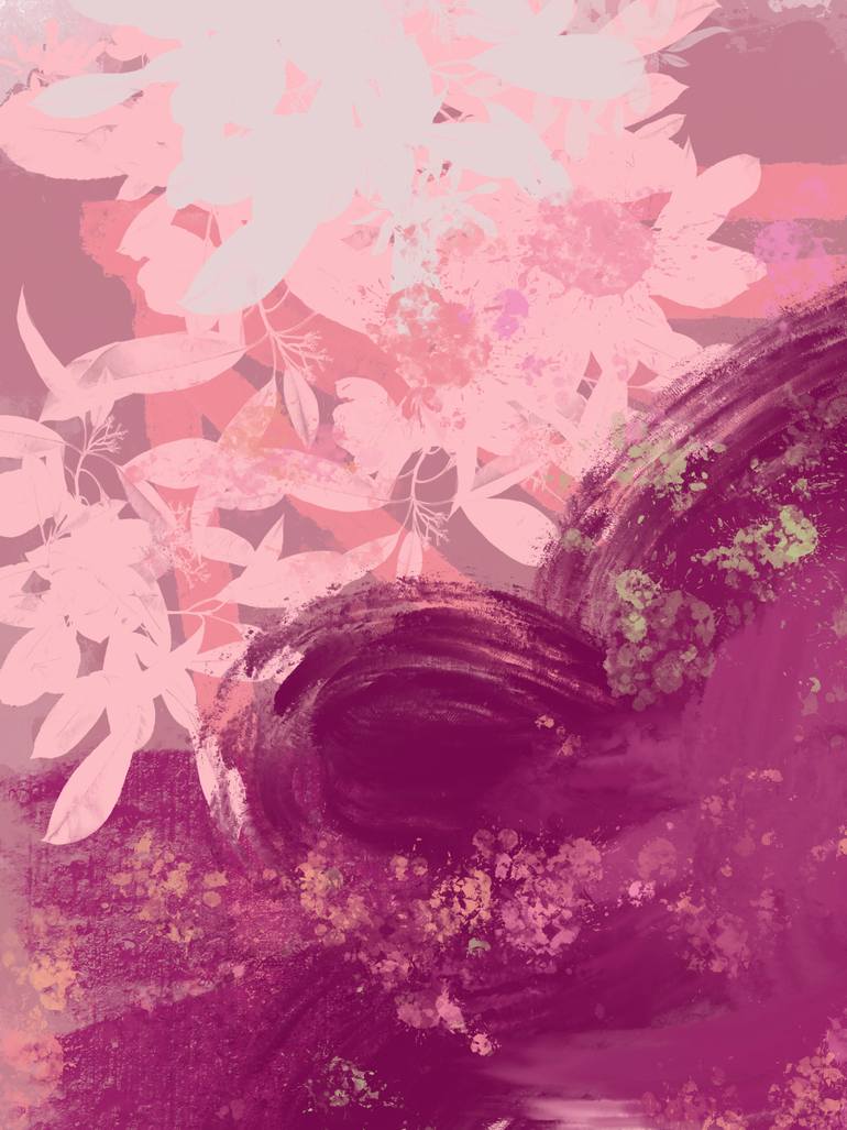 Original Abstract Nature Mixed Media by Natalie Ola