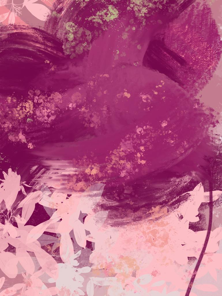 Original Abstract Nature Mixed Media by Natalie Ola