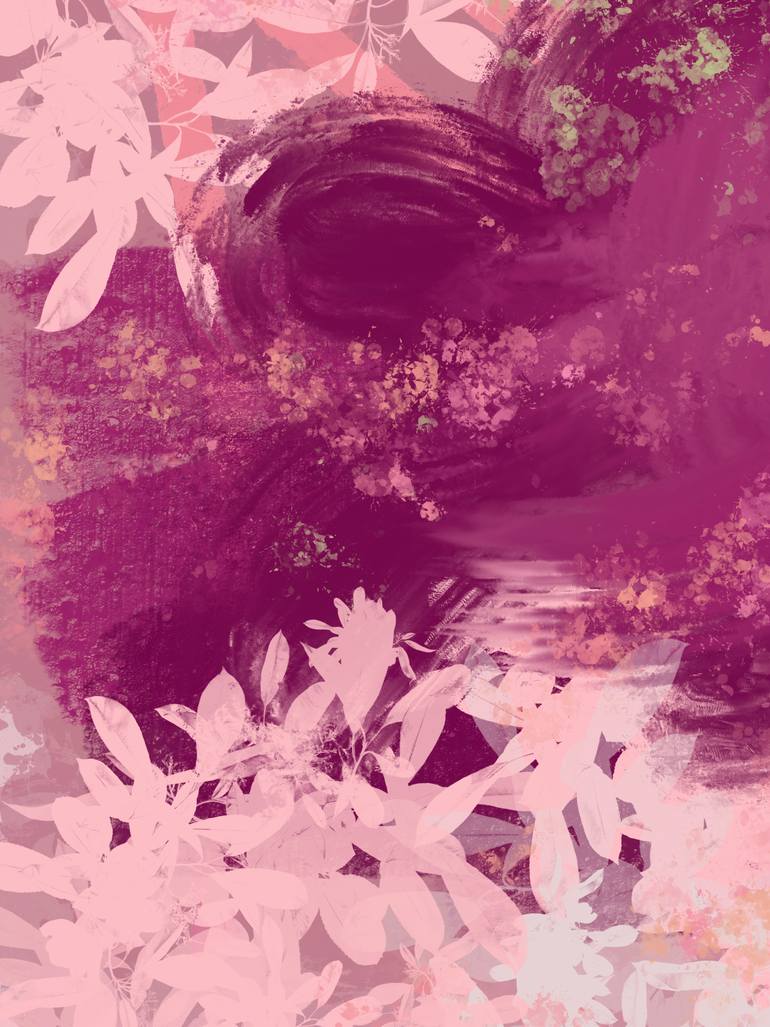 Original Abstract Nature Mixed Media by Natalie Ola