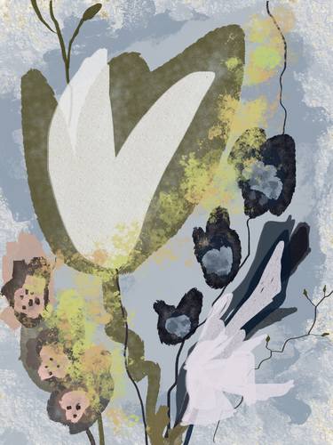 Original Abstract Nature Mixed Media by Natalie Ola