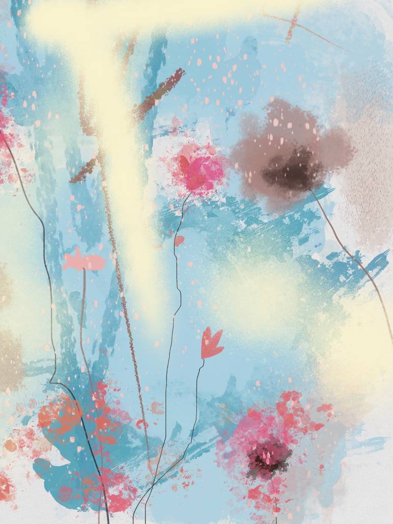 Original Abstract Nature Mixed Media by Natalie Ola