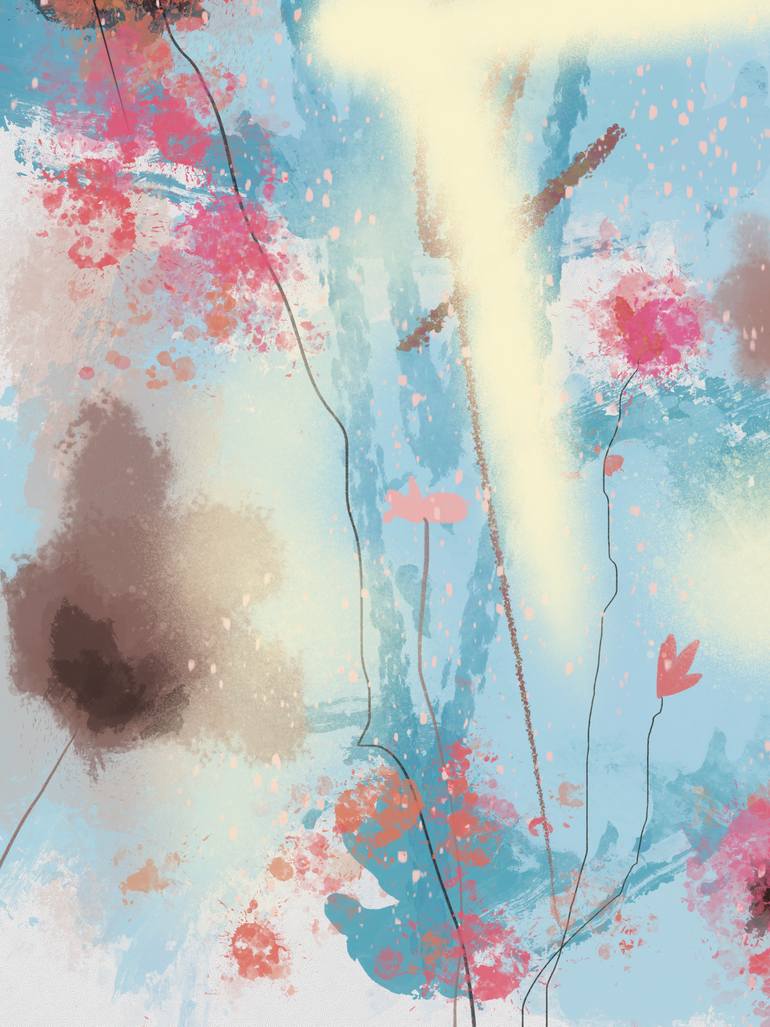 Original Abstract Nature Mixed Media by Natalie Ola