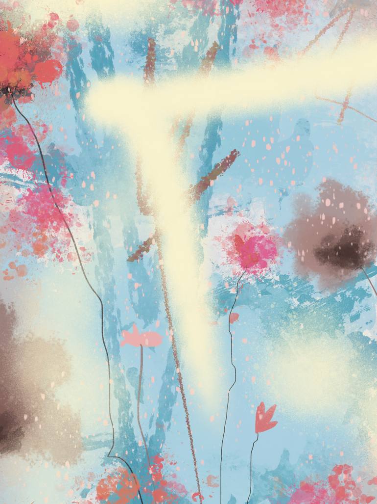 Original Abstract Nature Mixed Media by Natalie Ola