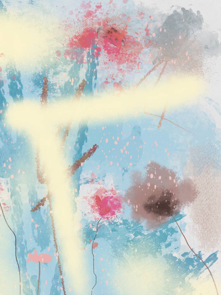 Original Abstract Nature Mixed Media by Natalie Ola
