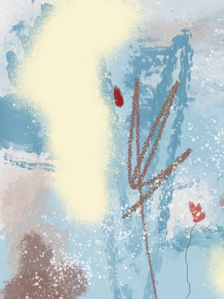 Original Abstract Nature Mixed Media by Natalie Ola