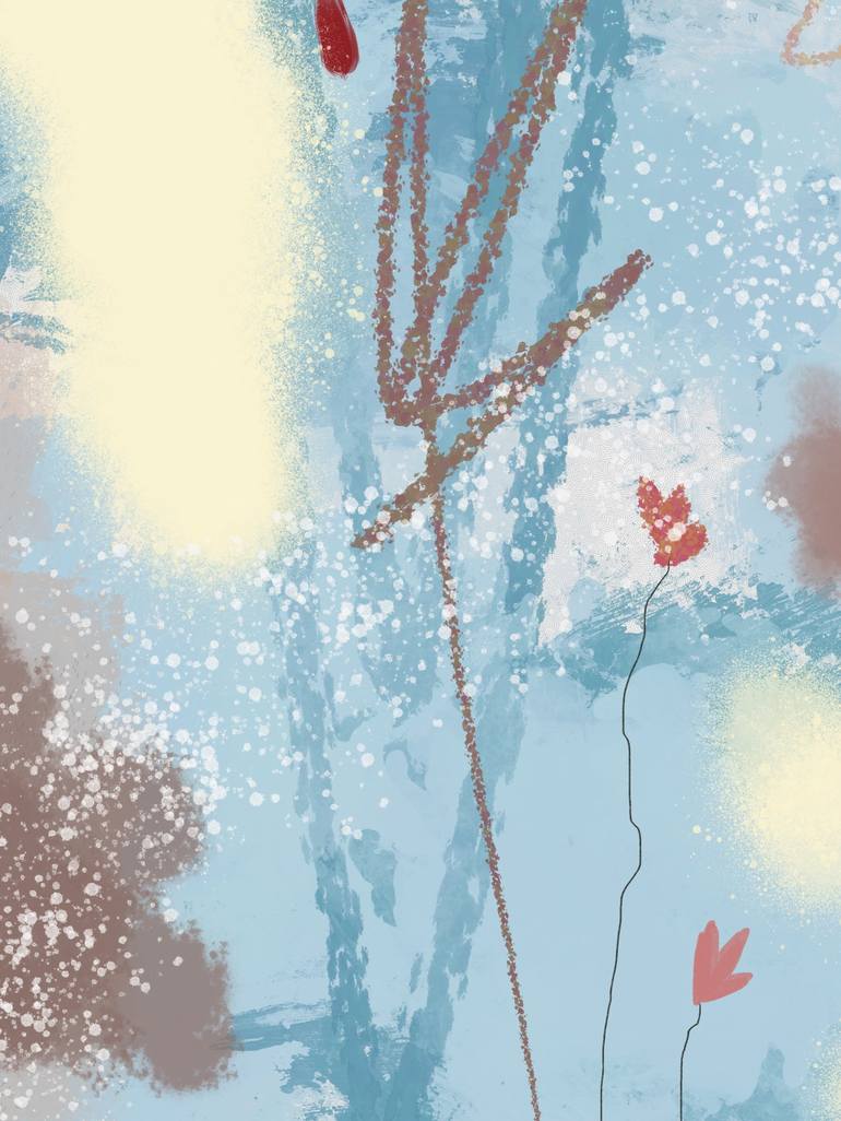Original Abstract Nature Mixed Media by Natalie Ola