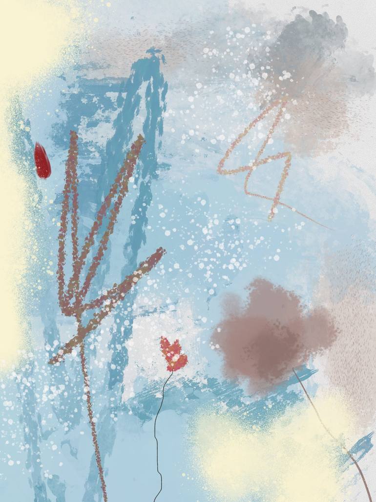 Original Abstract Nature Mixed Media by Natalie Ola