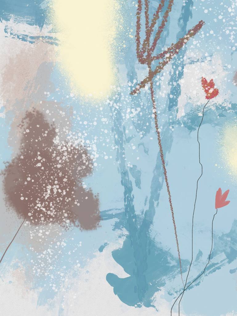 Original Abstract Nature Mixed Media by Natalie Ola