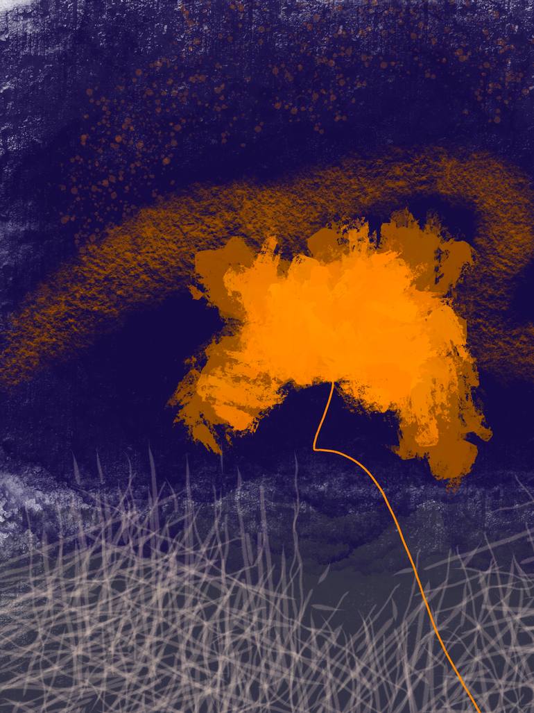 Original Abstract Nature Mixed Media by Natalie Ola