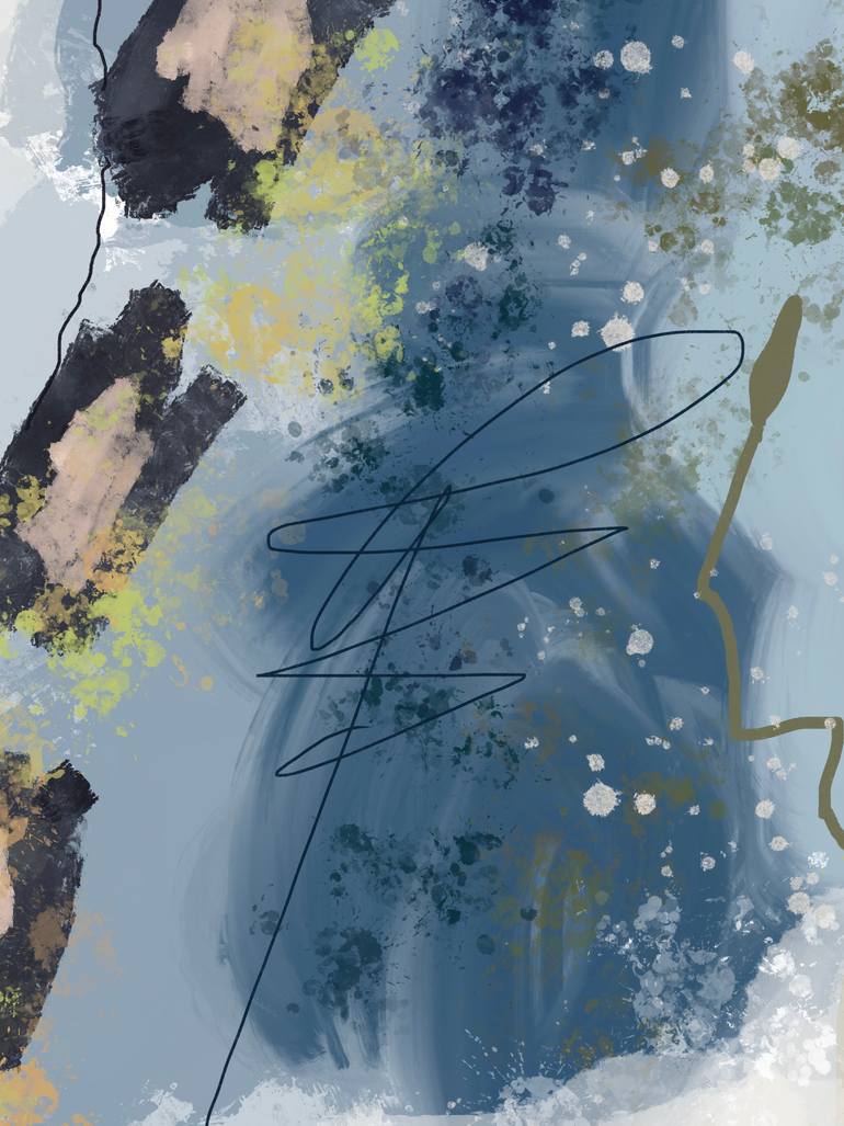 Original Abstract Nature Mixed Media by Natalie Ola