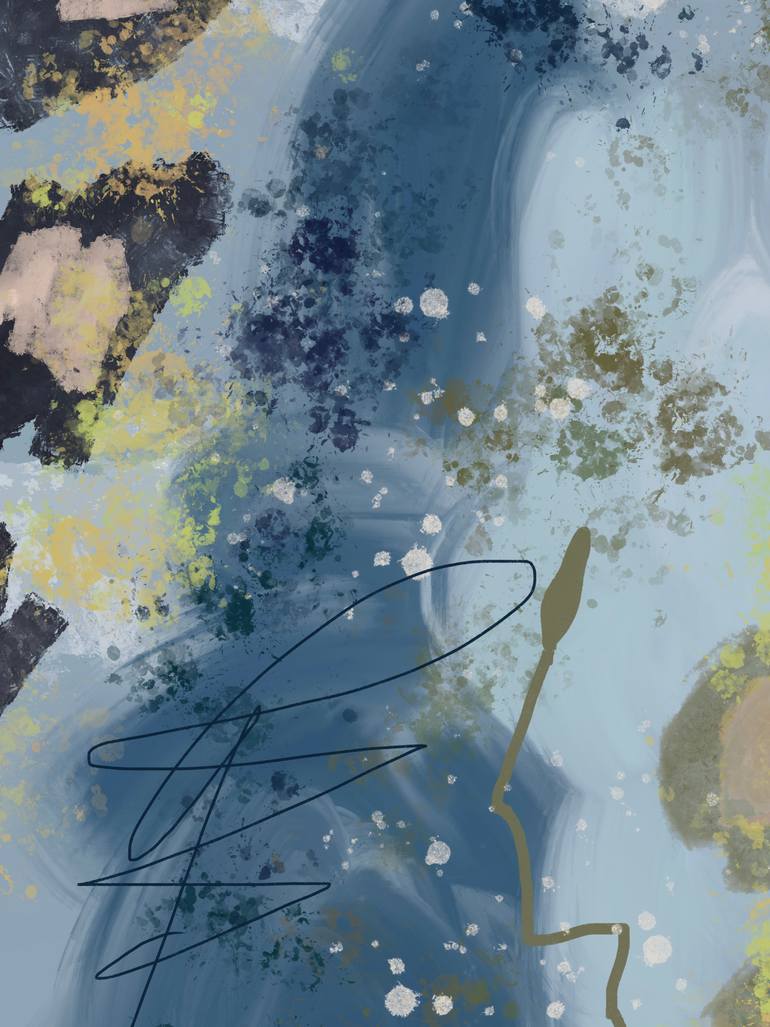 Original Abstract Nature Mixed Media by Natalie Ola