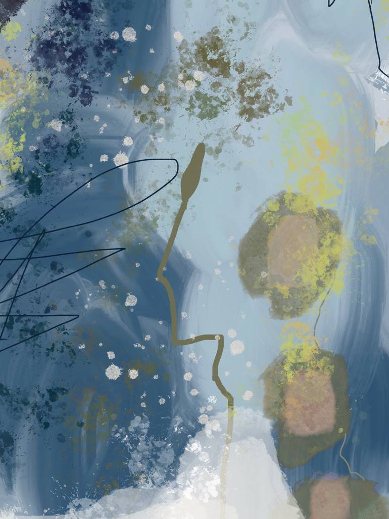 Original Abstract Nature Mixed Media by Natalie Ola