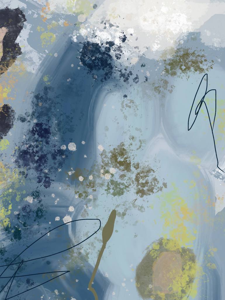 Original Abstract Nature Mixed Media by Natalie Ola