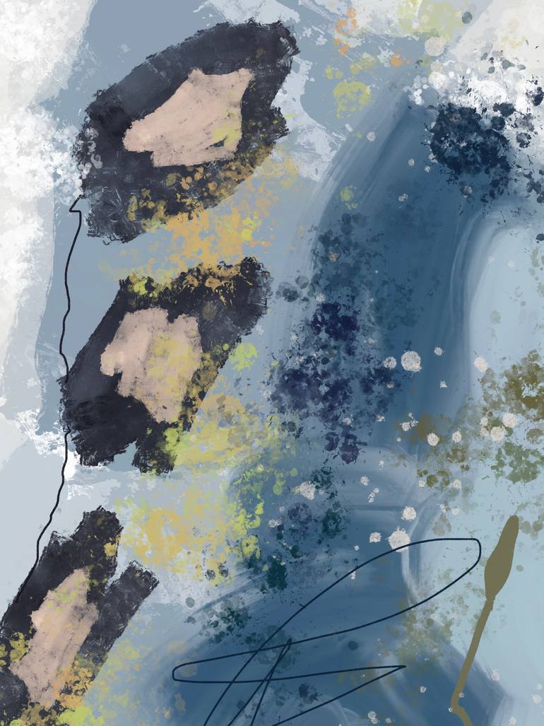 Original Abstract Nature Mixed Media by Natalie Ola