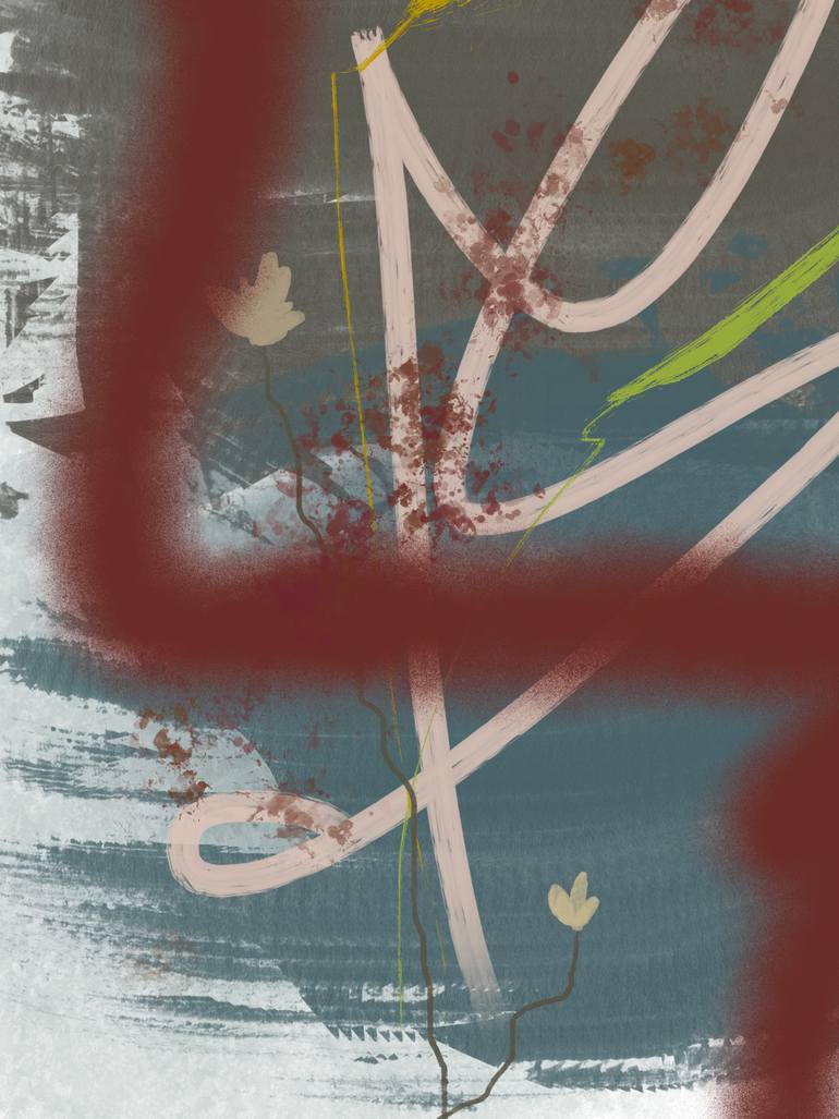 Original Abstract Nature Mixed Media by Natalie Ola