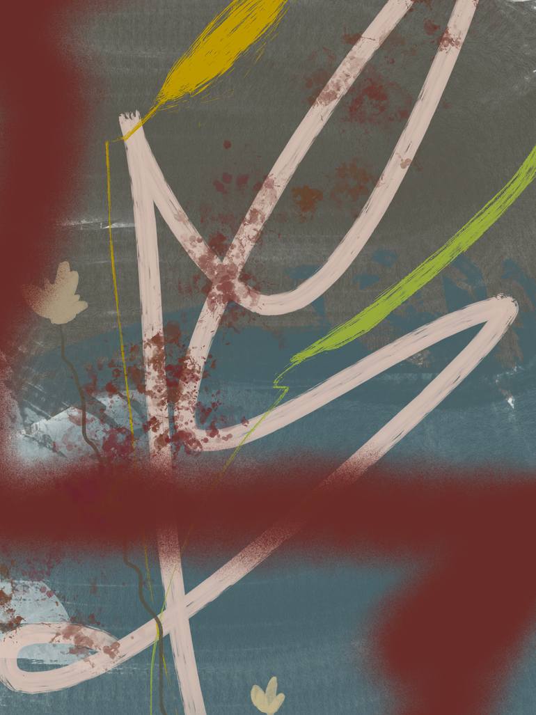 Original Abstract Nature Mixed Media by Natalie Ola