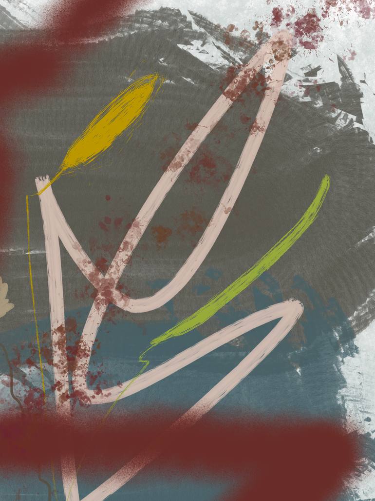 Original Abstract Nature Mixed Media by Natalie Ola