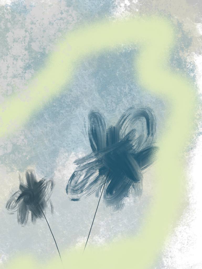 Original Abstract Nature Mixed Media by Natalie Ola