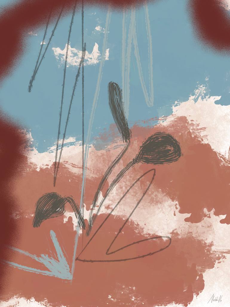 Original Abstract Nature Mixed Media by Natalie Ola