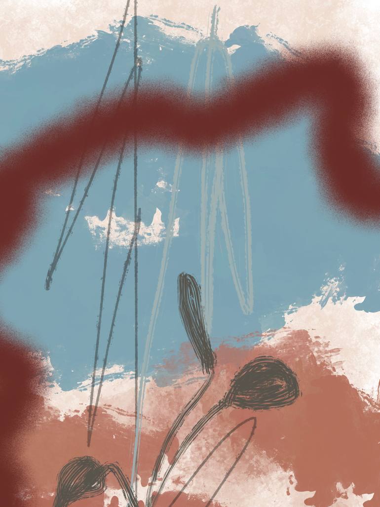Original Abstract Nature Mixed Media by Natalie Ola