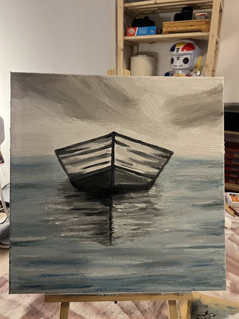 Original Abstract Boat Painting by Jasmin Umana