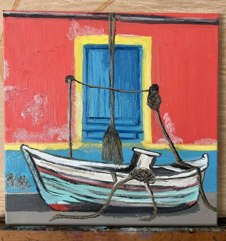 Original Abstract Boat Painting by Jasmin Umana