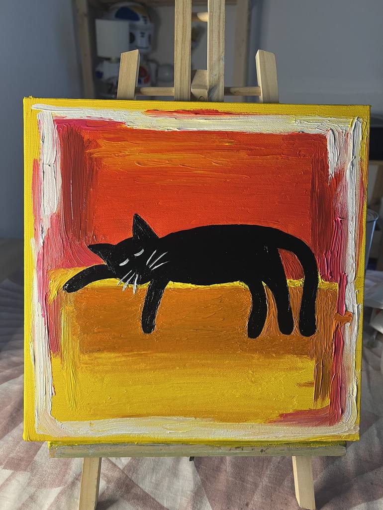 Original Abstract Cats Painting by Jasmin Umana