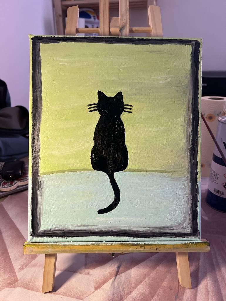 Original Abstract Cats Painting by Jasmin Umana