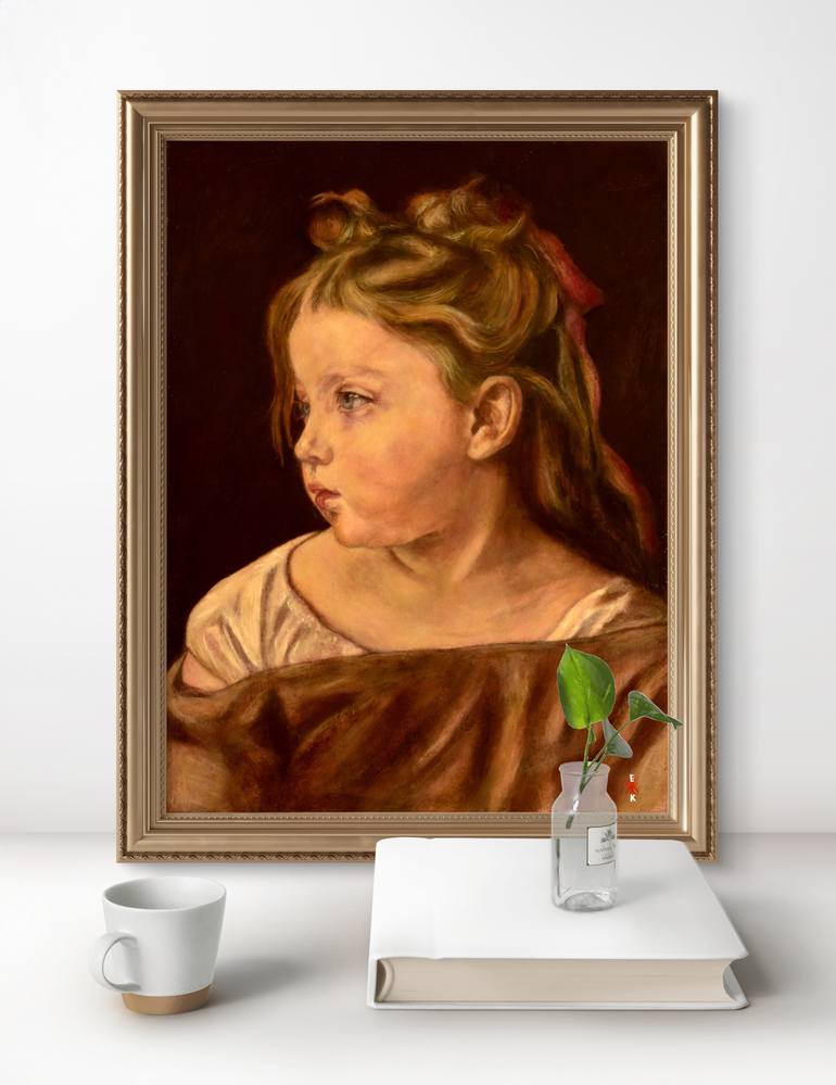 Original Realism Children Painting by Elena Kirova