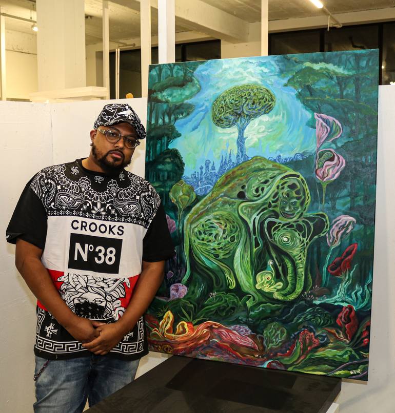 Original Abstract Expressionism Fantasy Painting by Ellis Ricketts