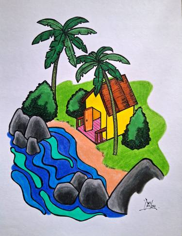 Original Conceptual Beach Drawings by Armando Alves