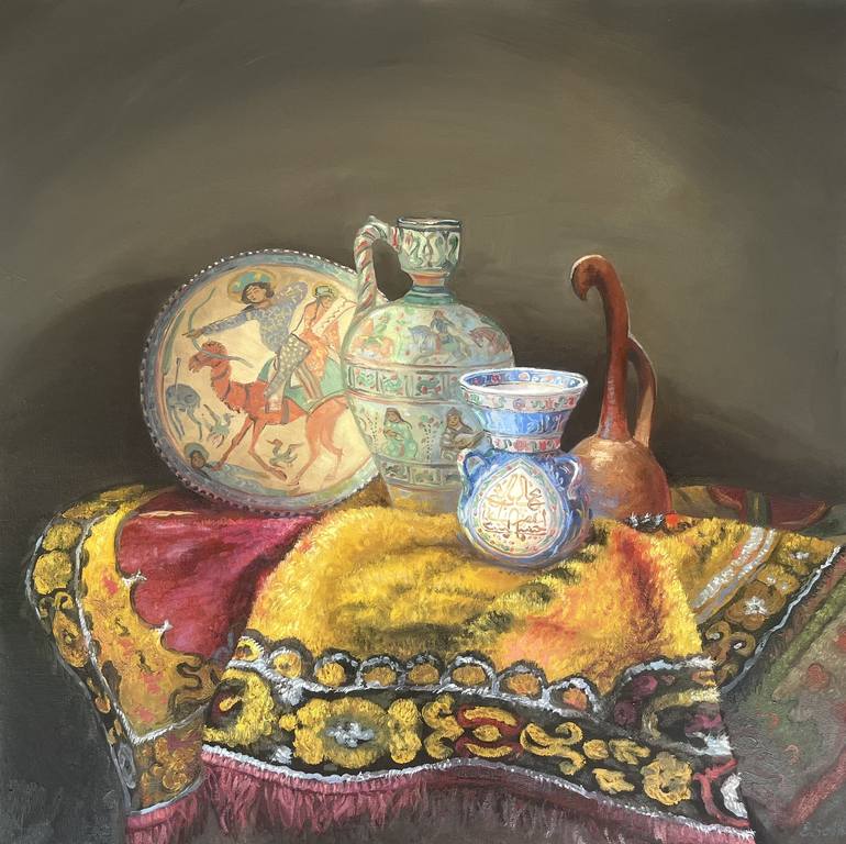 Original Realism World Culture Painting by Yessengali Sadyrbayev