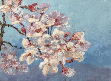 Original Expressionism Floral Painting by Yessengali Sadyrbayev