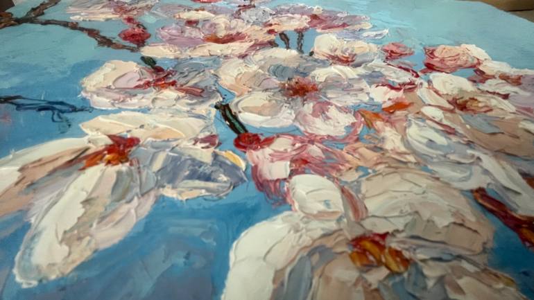 Original Expressionism Floral Painting by Yessengali Sadyrbayev