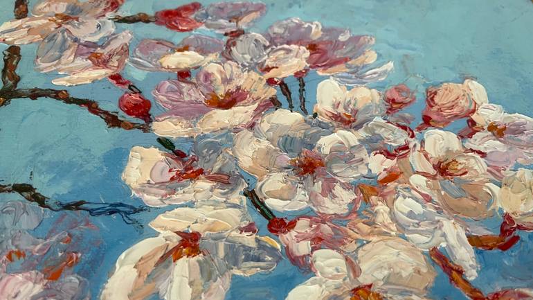 Original Expressionism Floral Painting by Yessengali Sadyrbayev