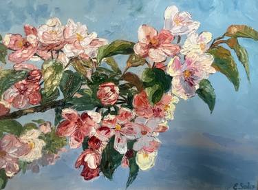 Original Expressionism Floral Painting by Yessengali Sadyrbayev