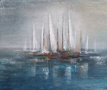 Original Seascape Mixed Media by Veronika Obushikhina