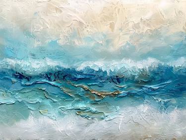 Original Minimalism Seascape Printmaking by Veronika Obushikhina