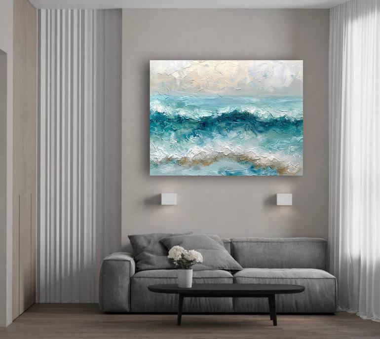 Original Abstract Expressionism Seascape Printmaking by Veronika Obushikhina