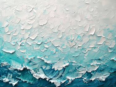 Original Abstract Expressionism Seascape Printmaking by Veronika Obushikhina
