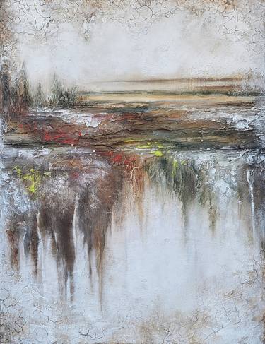 Original Abstract Landscape Mixed Media by Veronika Obushikhina