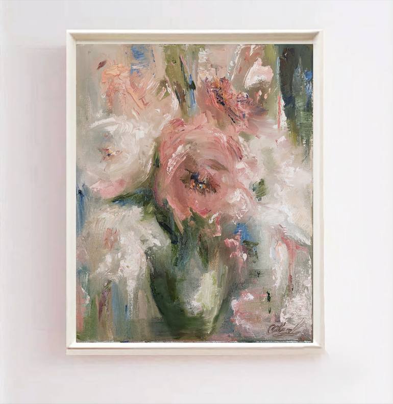 Original Impressionism Floral Painting by Oksana Liakhova